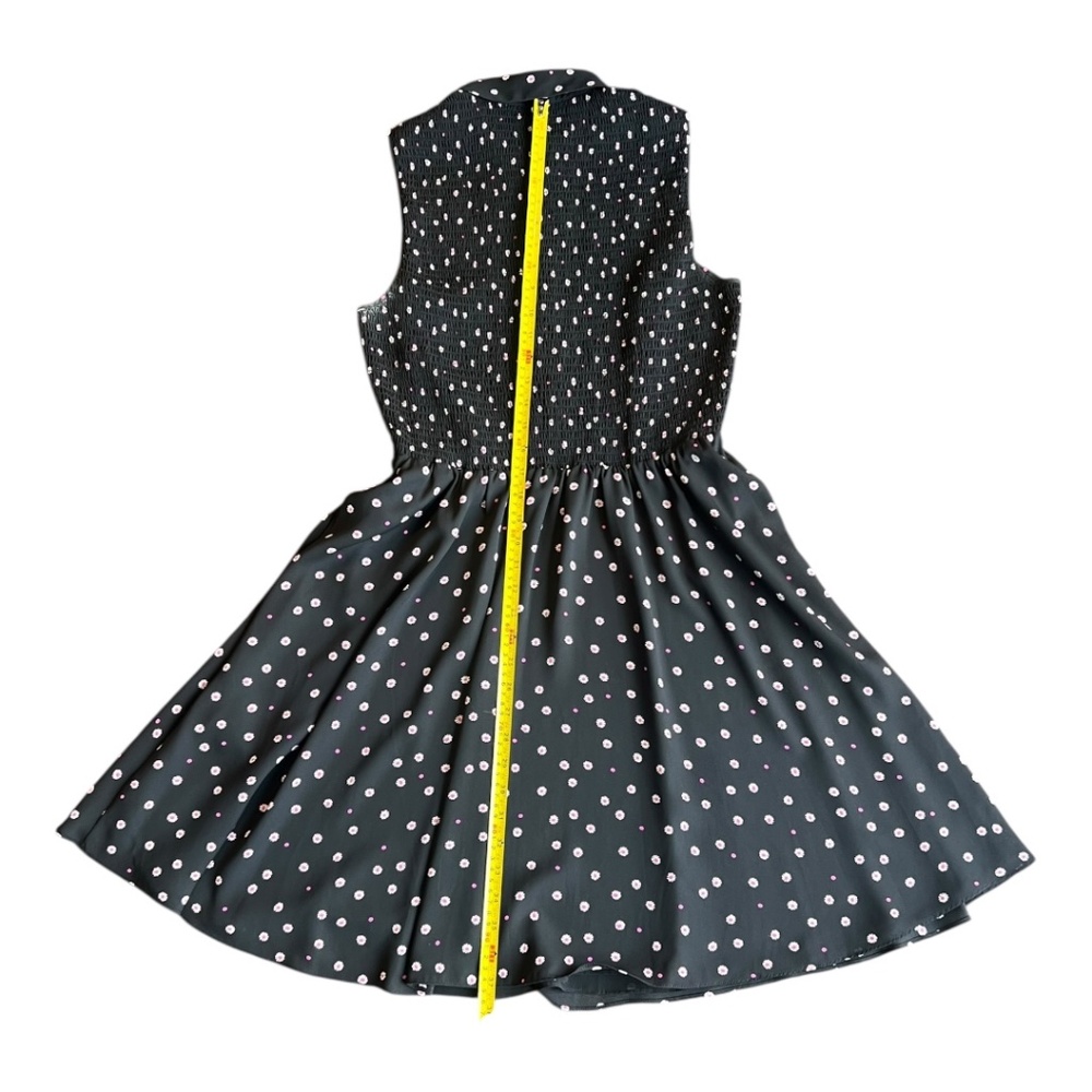 Kate Spade Daisy Dot Dress, Navy Floral, Size 10, Sleeveless Fit & Flare Smocked - Picture 7 of 12
